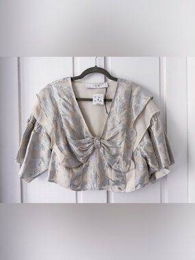 IRO NWT metallic Ruffled blouse